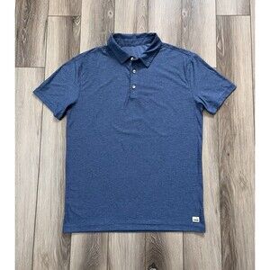 Vuori Strato Tech Polo Stretch Performance Shirt Mens Sz Small Blue Golf Gym